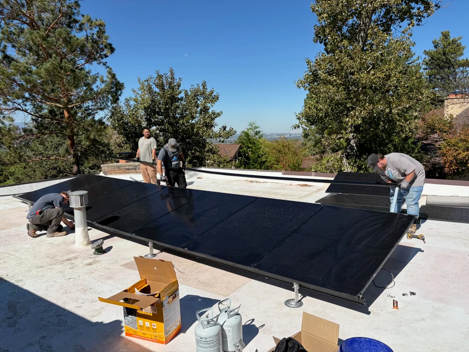Solar Panel Installation on a Flat Roof in Cottonwood Heights image